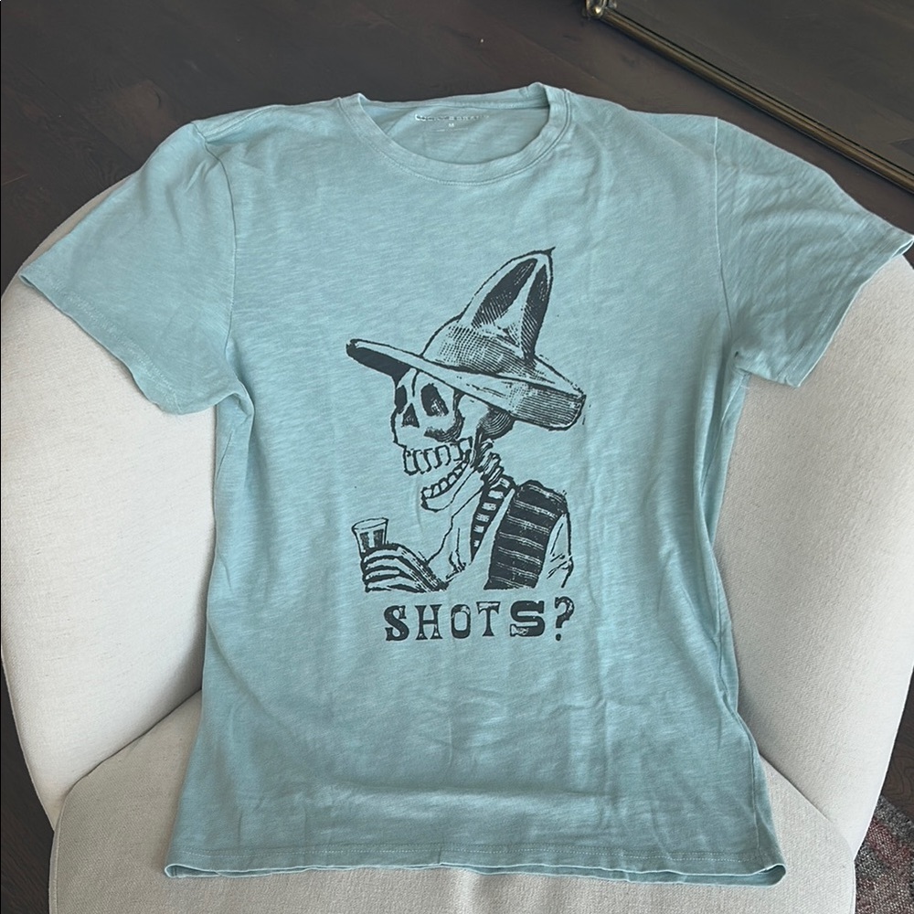 NWOT Lucky Brand Light Blue Graphic Tee